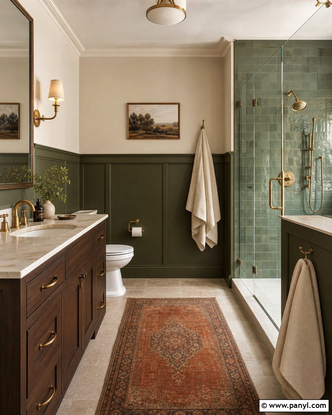 Olive Green Bathroom - 25 Bathroom Color Trends 2027
