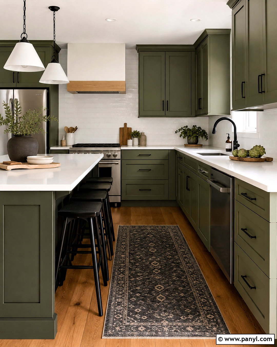 Olive Green Black And White Kitchen - 20 olive green color palette ideas
