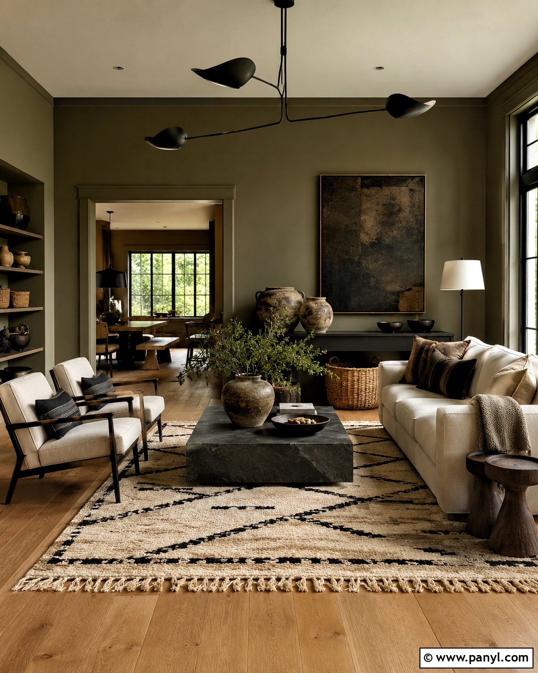 Olive Green Black and Linen Color Palette - 20 luxe color palette ideas