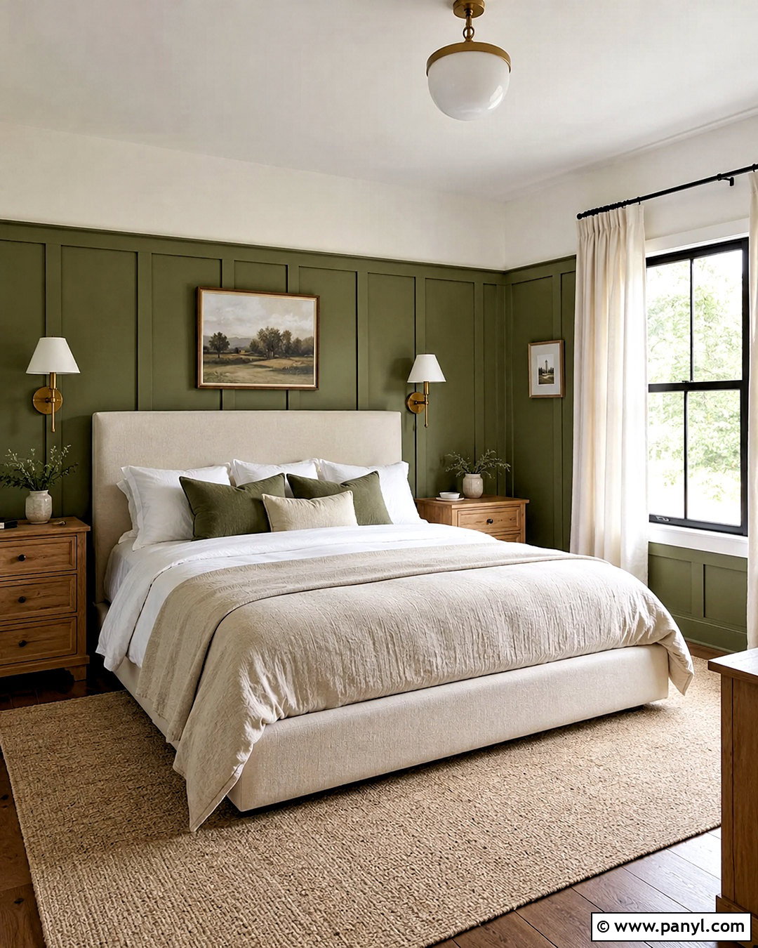 Olive Green Board And Batten Walls - 40 olive green walls