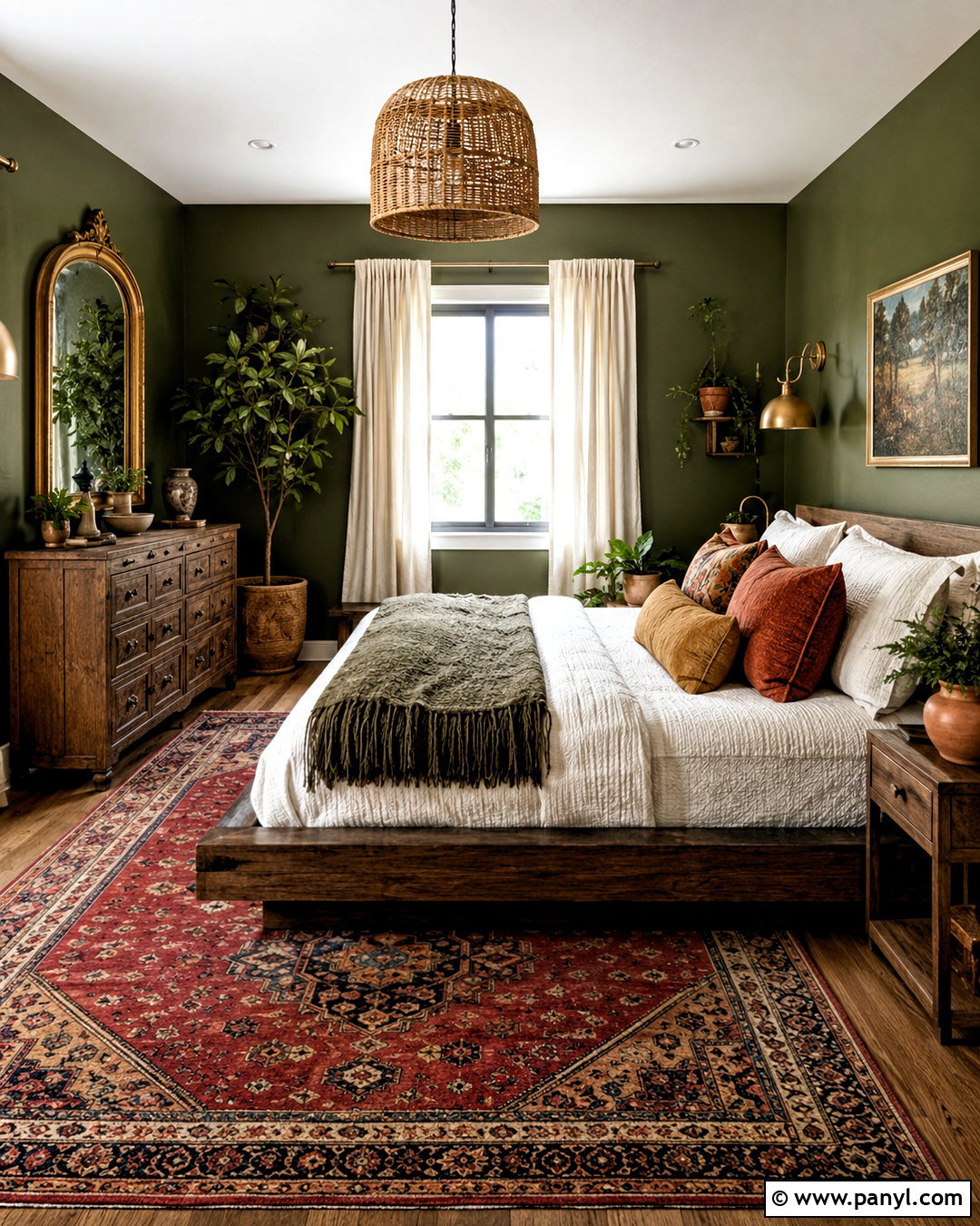 Olive Green Boho Bedroom Paint Color - 20 boho bedroom paint colors