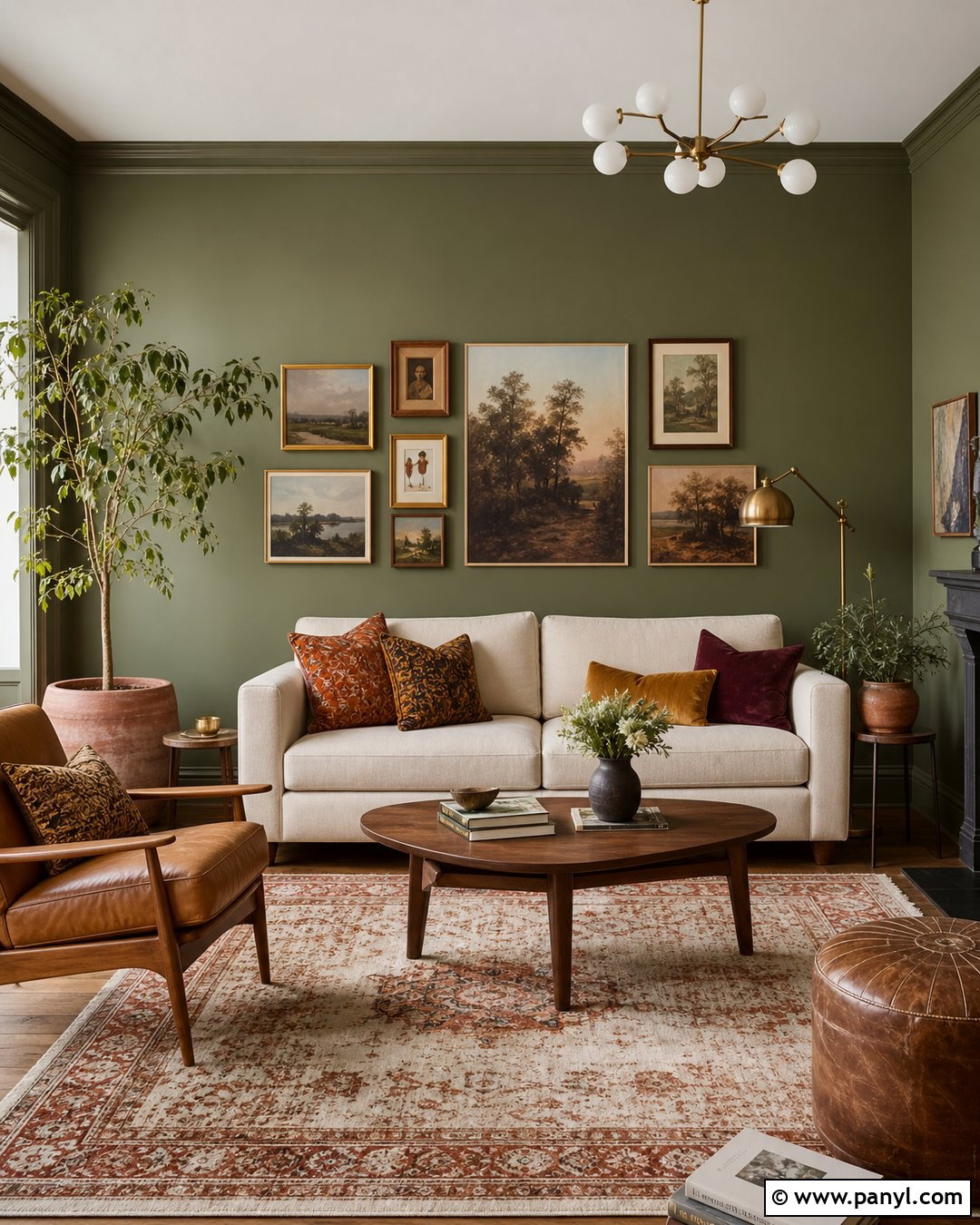 Olive Green Boho Walls - 30 Boho Wall Colors