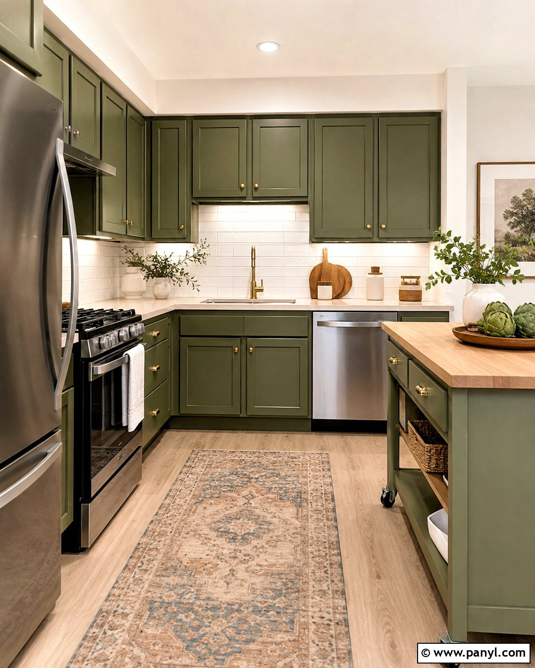 Olive Green Budget Kitchen Makeover - 20 olive kitchen ideas