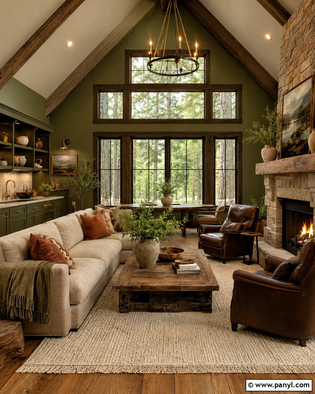 Olive Green Cabin Color Scheme - 20 cabin color schemes