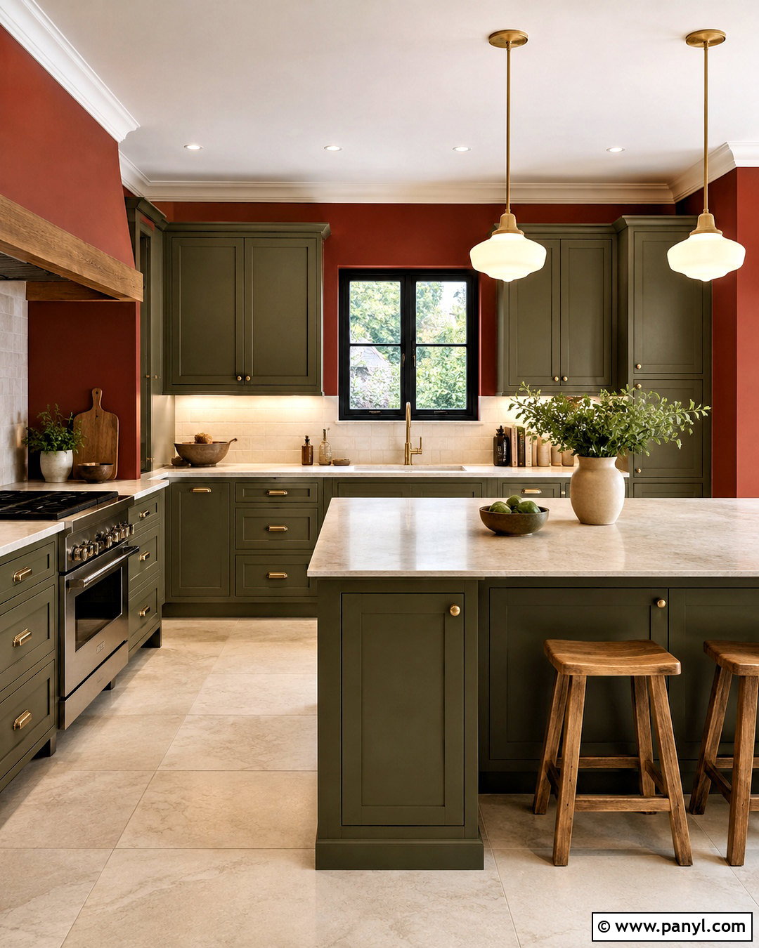 Olive Green Cabinets With Red Walls - 20 What Color Cabinets Go With Red Walls