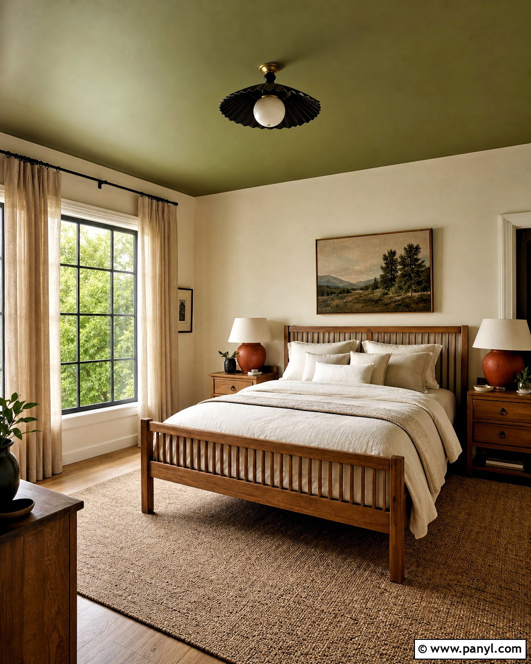 Olive Green Ceiling Bedroom - 20 green ceiling bedroom ideas