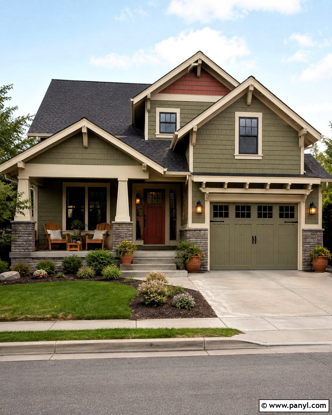 Olive Green Clay Red And Stone Exterior - 20 olive green color palette ideas