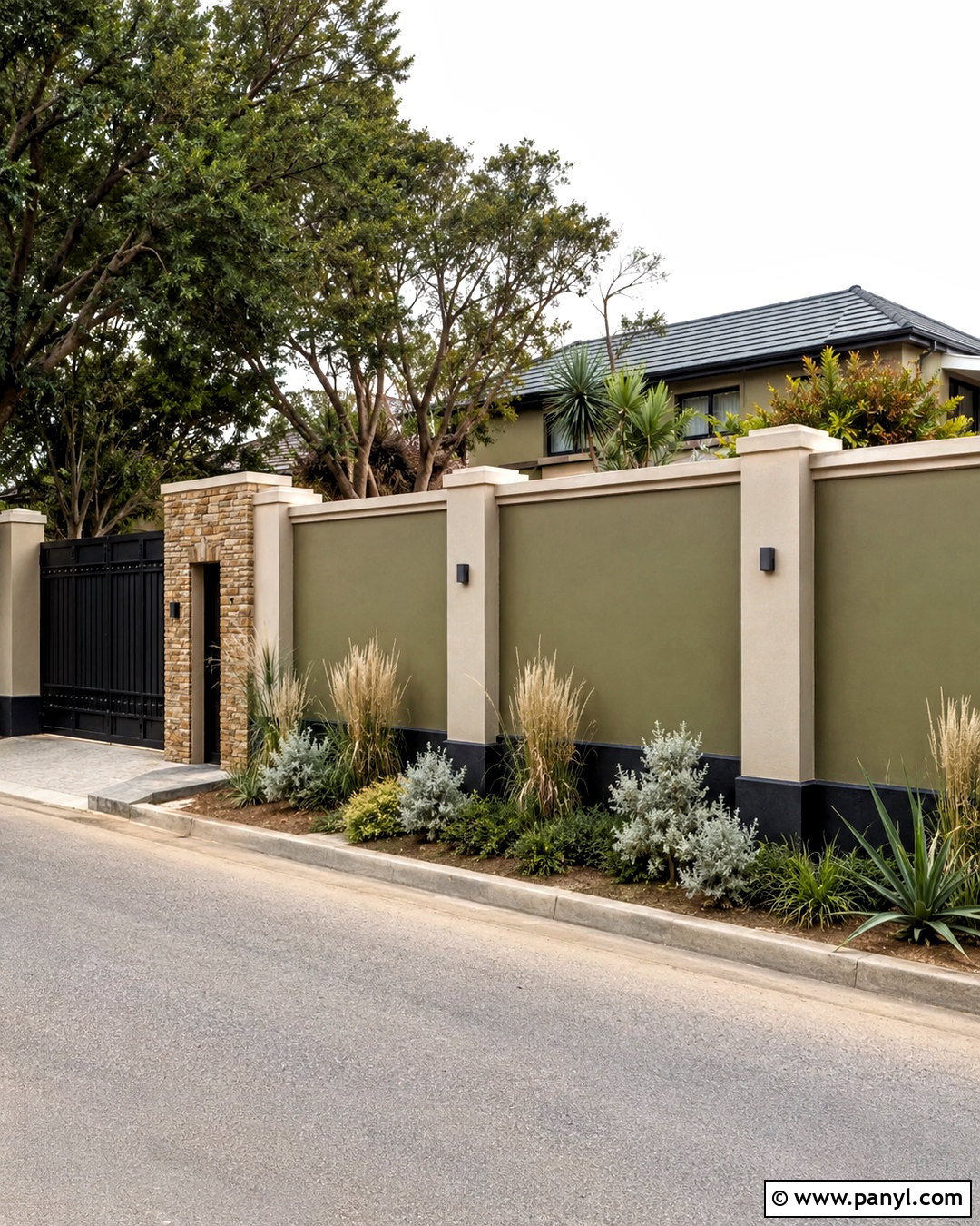 Olive Green Compound Wall - 20 compound wall painting ideas