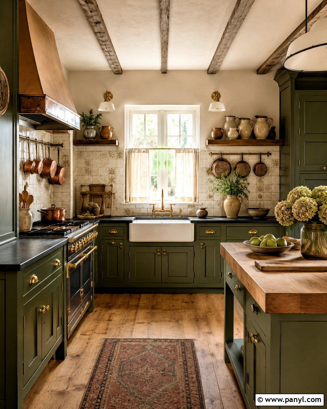 Olive Green Cottage Kitchen - 20 cottage paint colors interior ideas