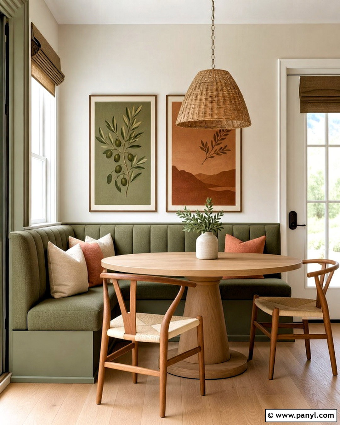 Olive Green Dining Nook With Banquette - 20 olive green interior design ideas