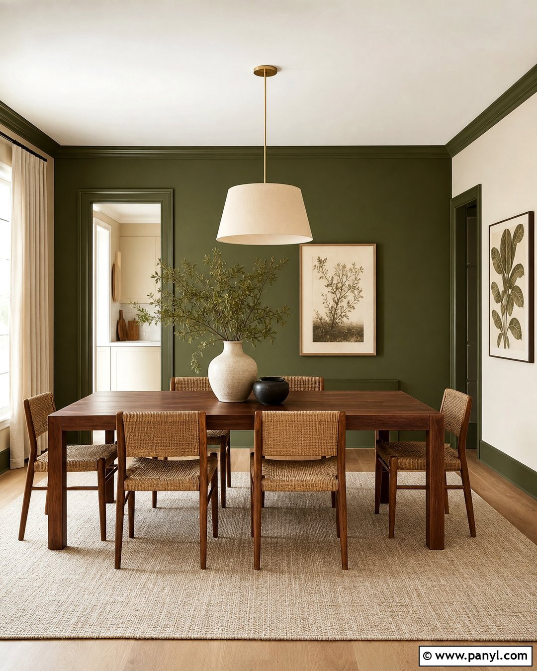 Olive Green Dining Room Accent Wall - 25 Wall Accent Paint Ideas