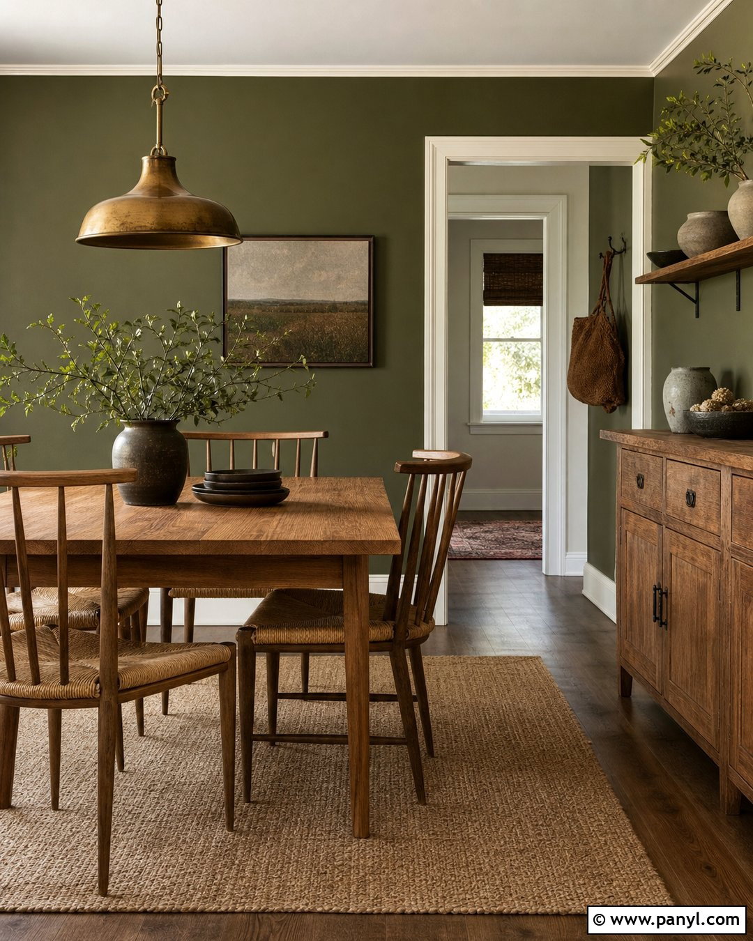 Olive Green Dining Room Wall - 35 green wall interior ideas