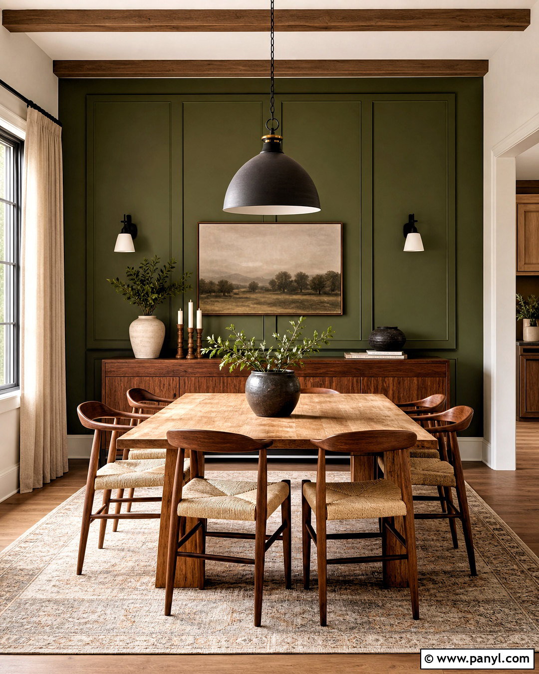 Olive Green Dining Room Wall - 20 green statement wall ideas