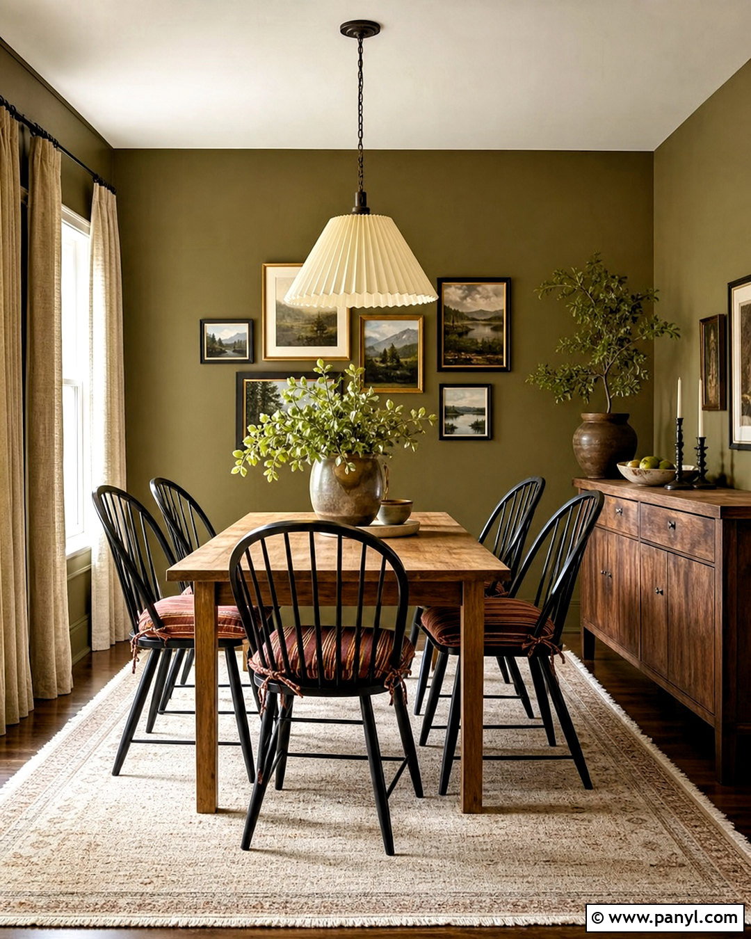 Olive Green Dining Room Wall - 20 green wall interior design ideas