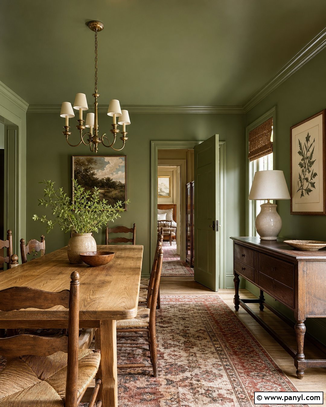 Olive Green Dining Room Walls And Ceiling - 30 green walls and ceiling ideas