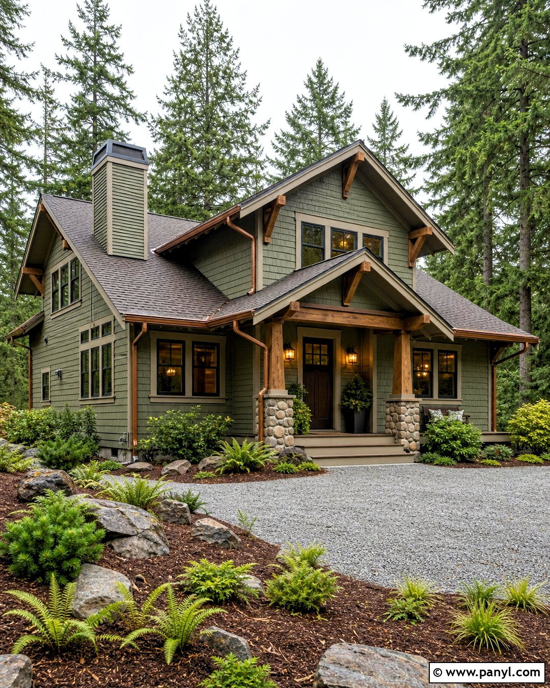 Olive Green Exterior Walls With Taupe Trim - 20 exterior wall painting ideas