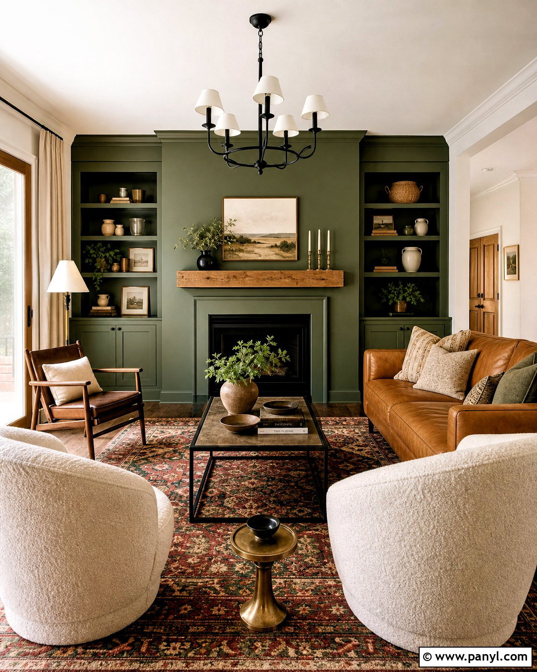 Olive Green Fireplace Accent Wall - 20 accent walls in living room ideas paint ideas