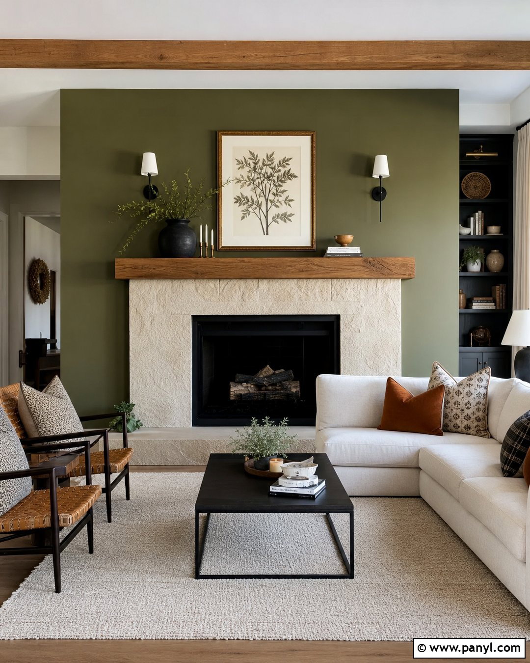 Olive Green Fireplace Accent Wall - 35 Fireplace Accent Wall Color Ideas