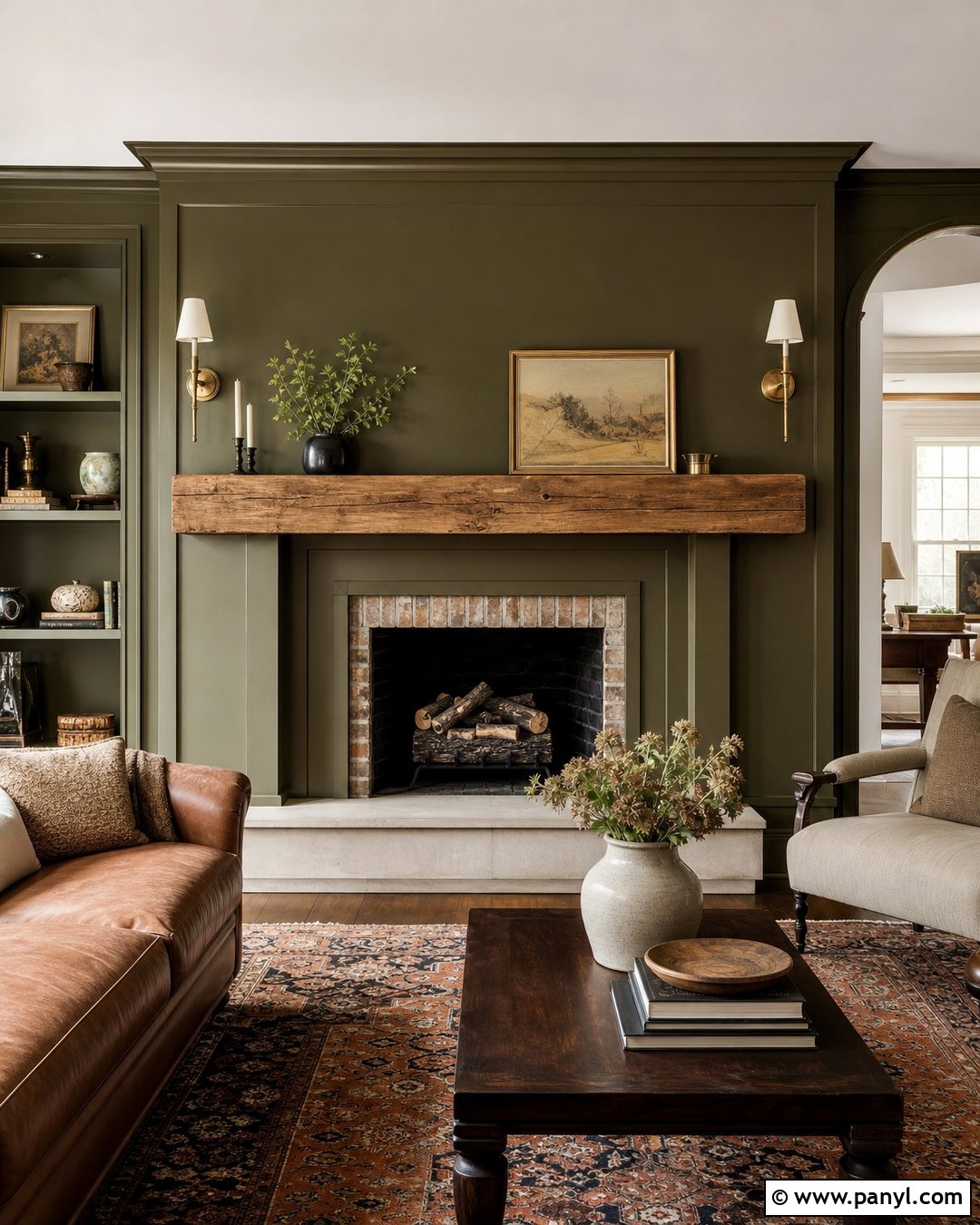 Olive Green Fireplace Wall - 25 Fireplace Wall Paint Ideas