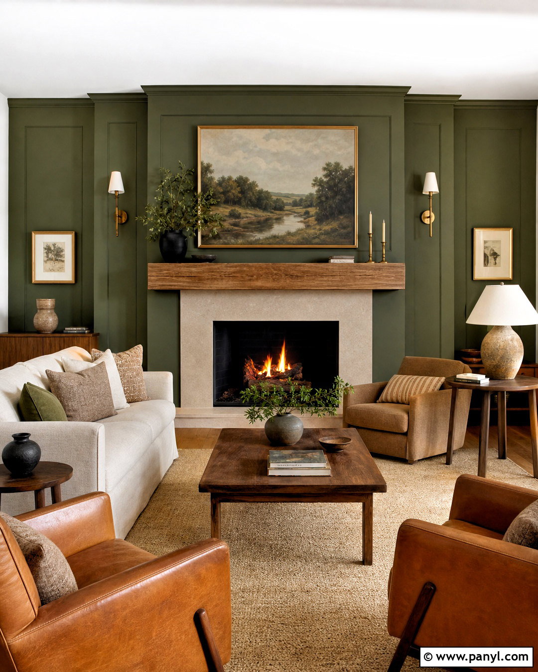 Olive Green Fireplace Wall - 20 olive green painted walls