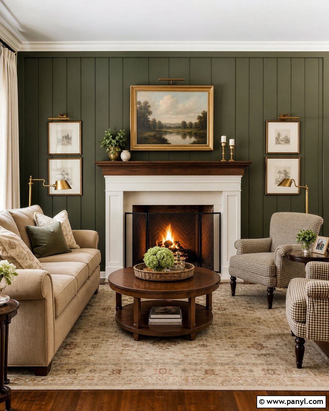 Olive Green Fireplace Wall With Board And Batten - 20 Olive Green Fireplace Wall Ideas