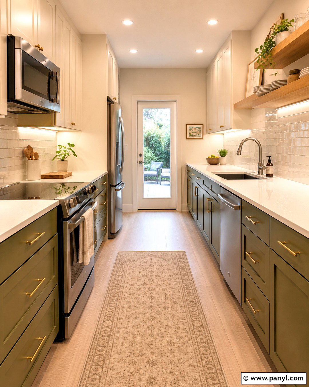 Olive Green Galley Kitchen - 20 olive kitchen ideas