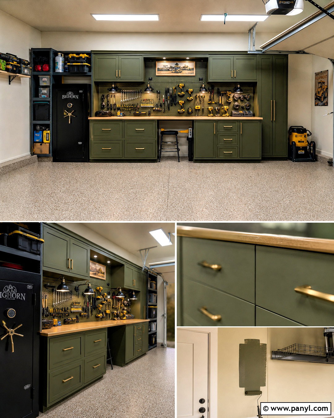 Olive Green Garage Workshop - 20 garage painting ideas interior ideas