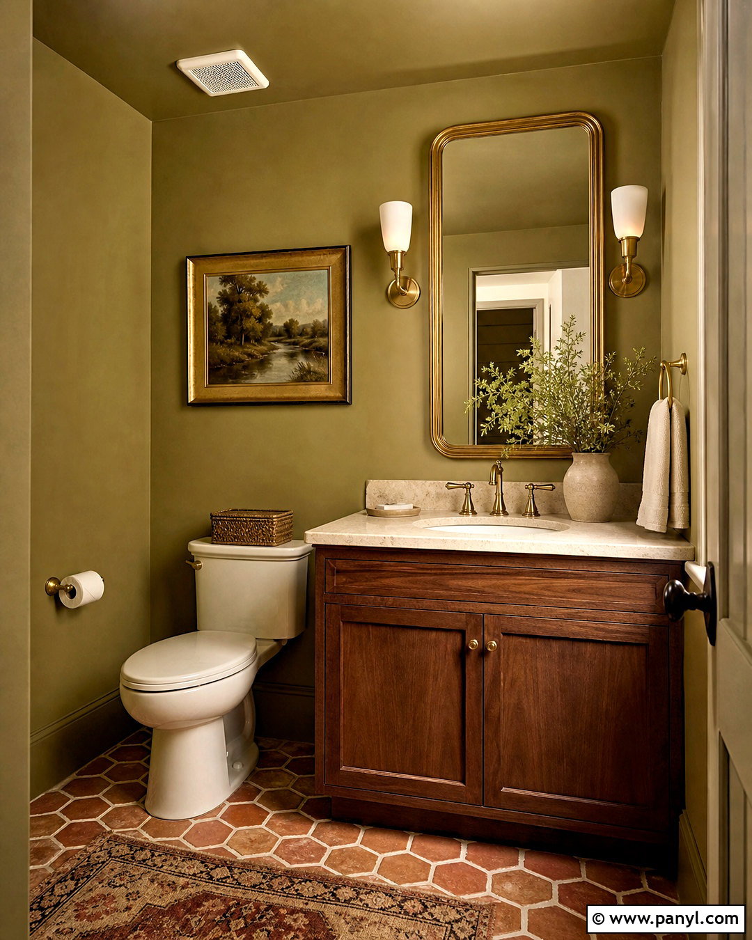 Olive Green Half Bath - 20 half bath paint colors