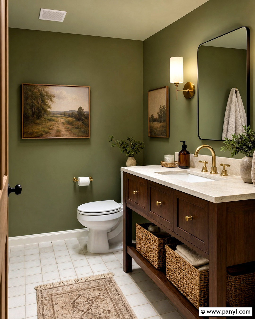 Olive Green Half Bathroom - 20 half bathroom paint ideas