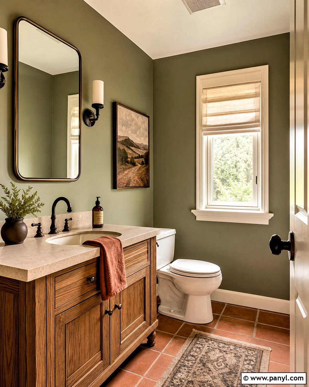 Olive Green Half Bathroom - 20 green half bathroom ideas