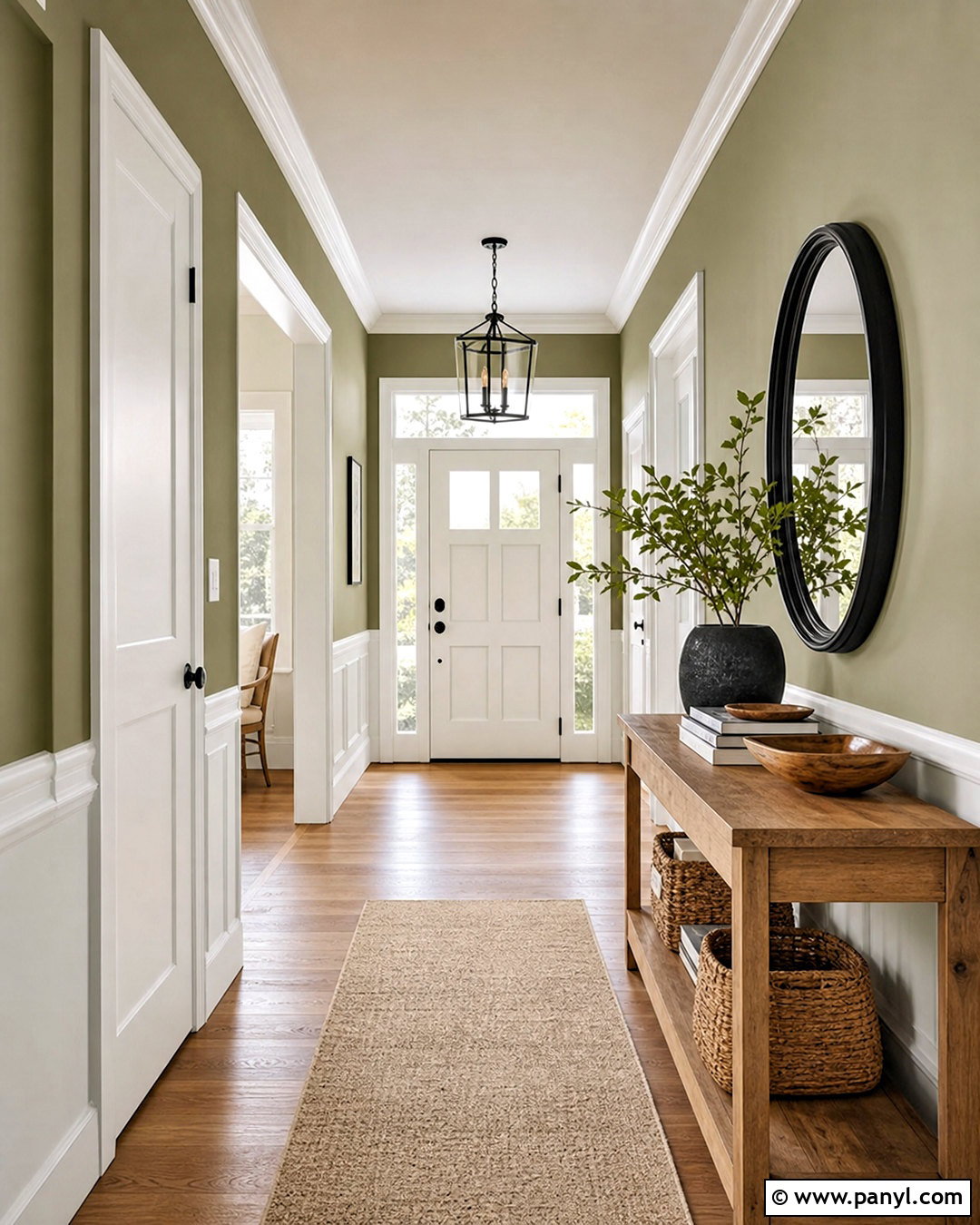 Olive Green Hallway With White Trim - 20 olive green hallway ideas