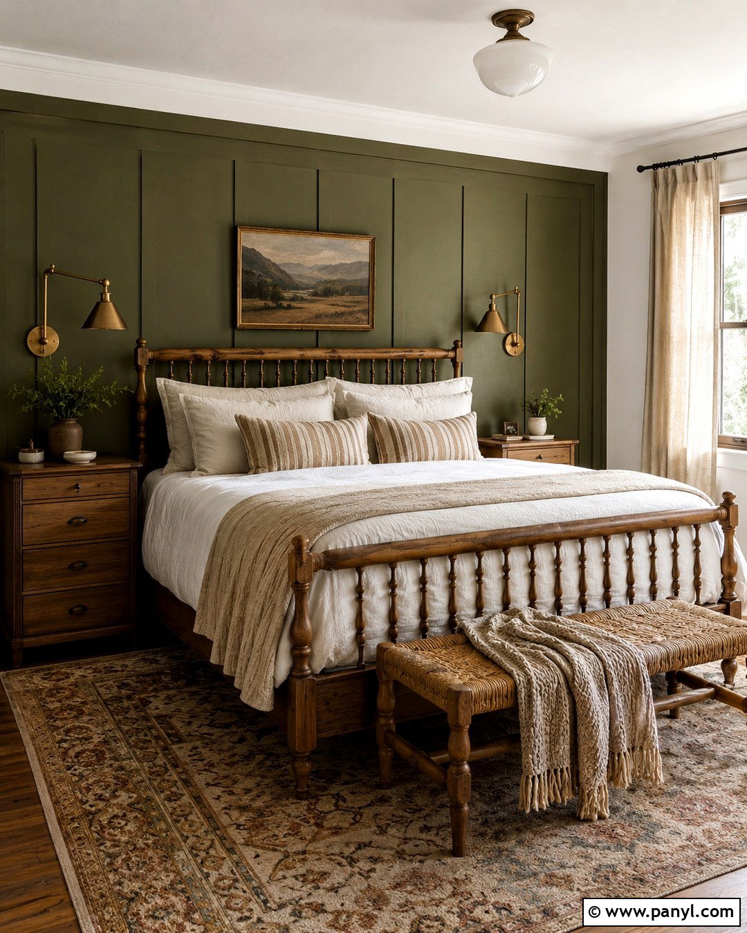 Olive Green Headboard Wall - 20 Green Headboard Wall Ideas