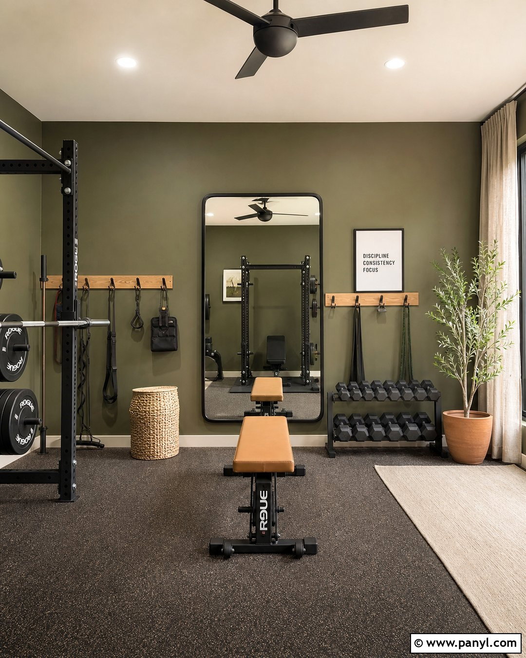 Olive Green Home Gym Walls - 30 Home Gym Wall Color Ideas