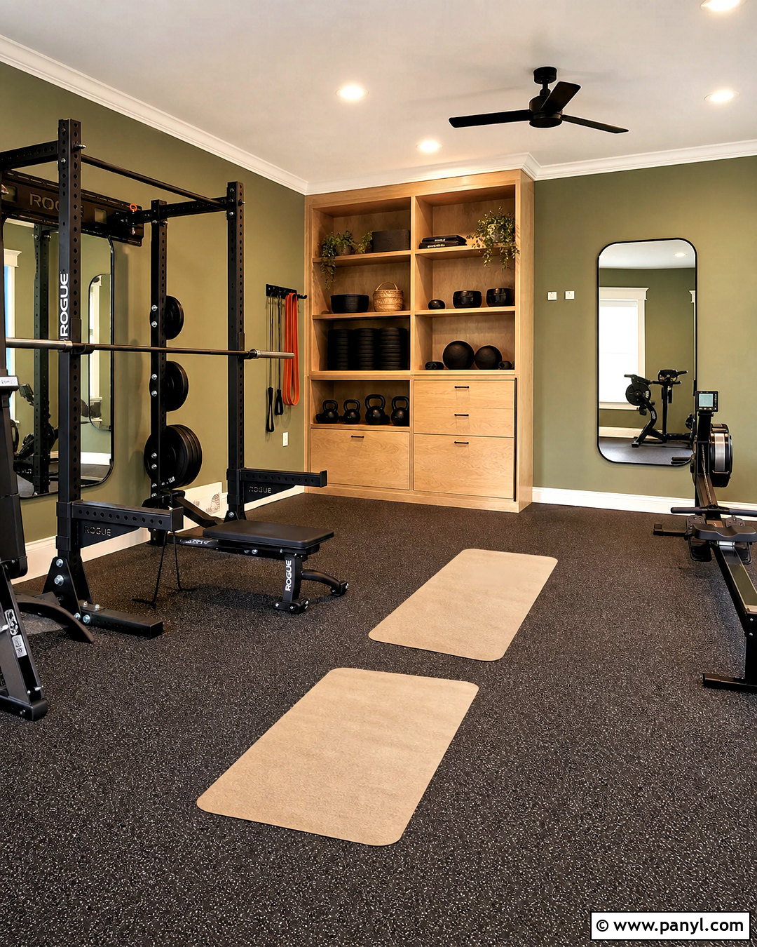 Olive Green Home Gym - 20 home gym colors paint ideas