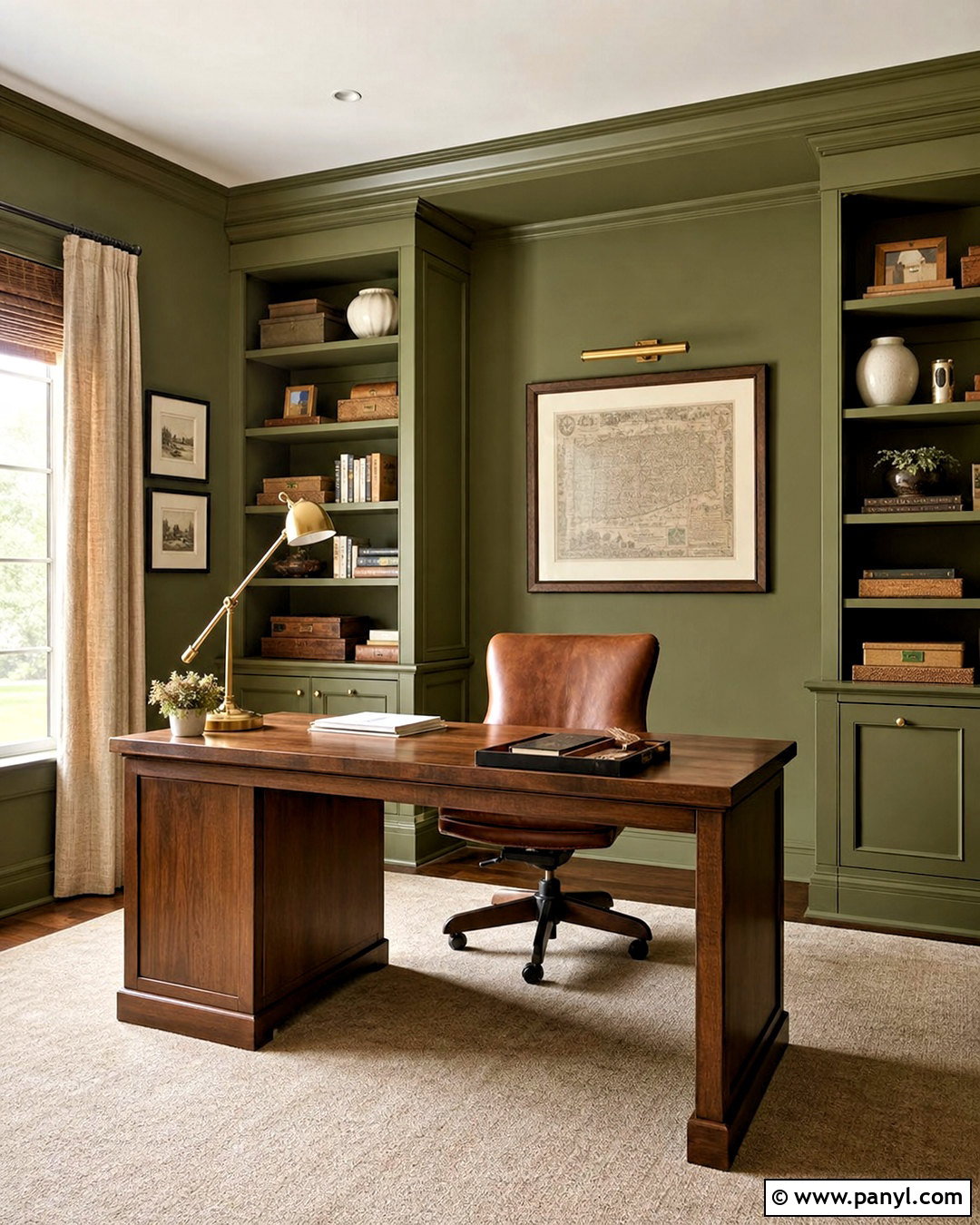 Olive Green Home Office Wall Paint - 20 interior wall paint ideas