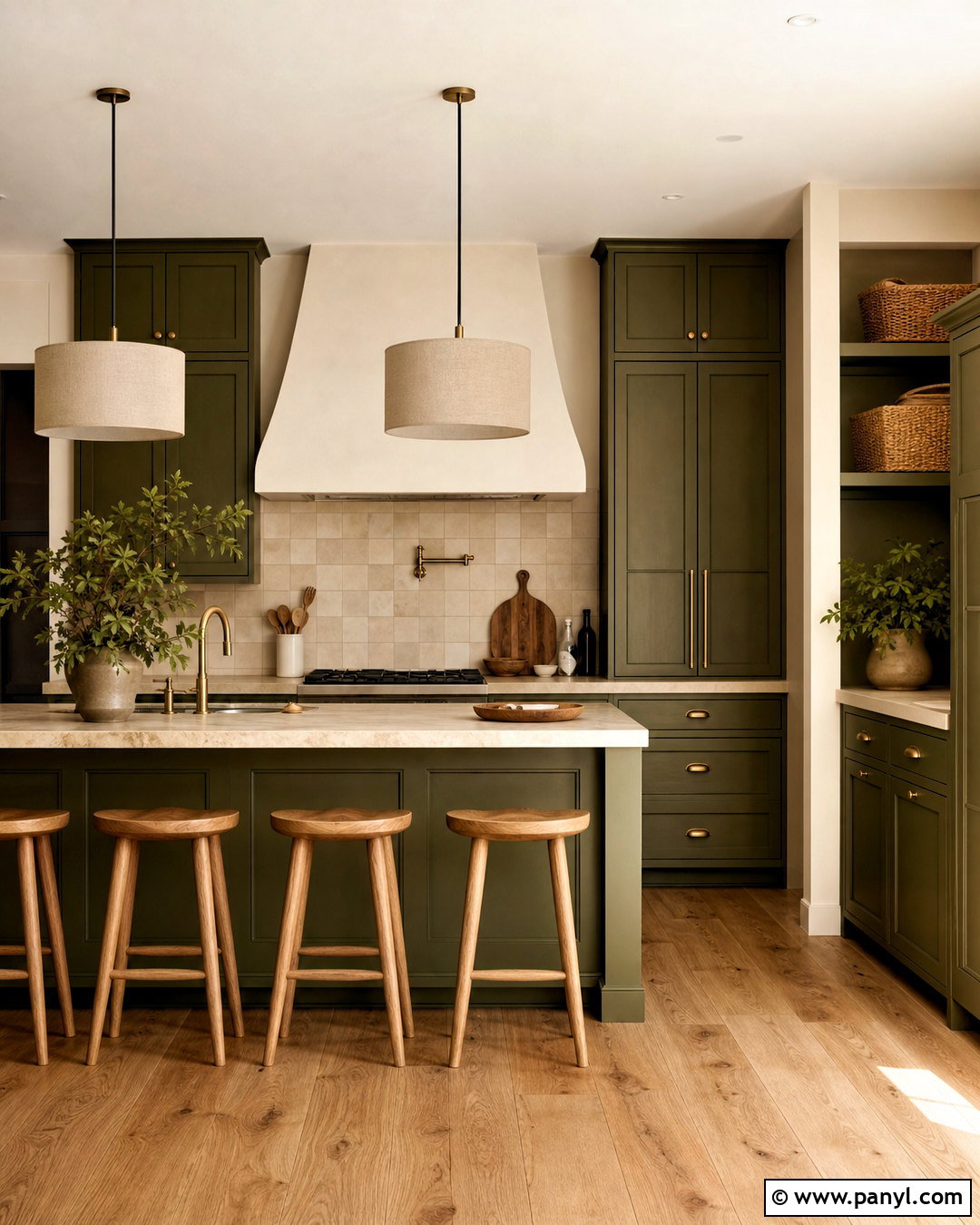 Olive Green Kitchen - 20 earthy kitchen ideas