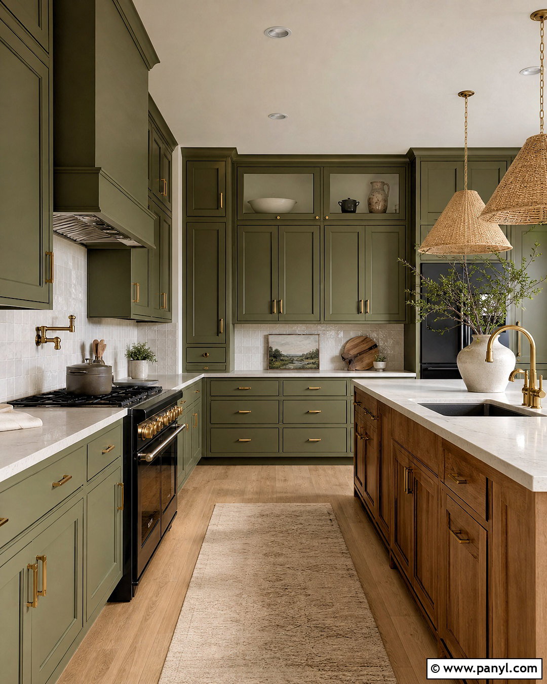Olive Green Kitchen - 20 green color room ideas