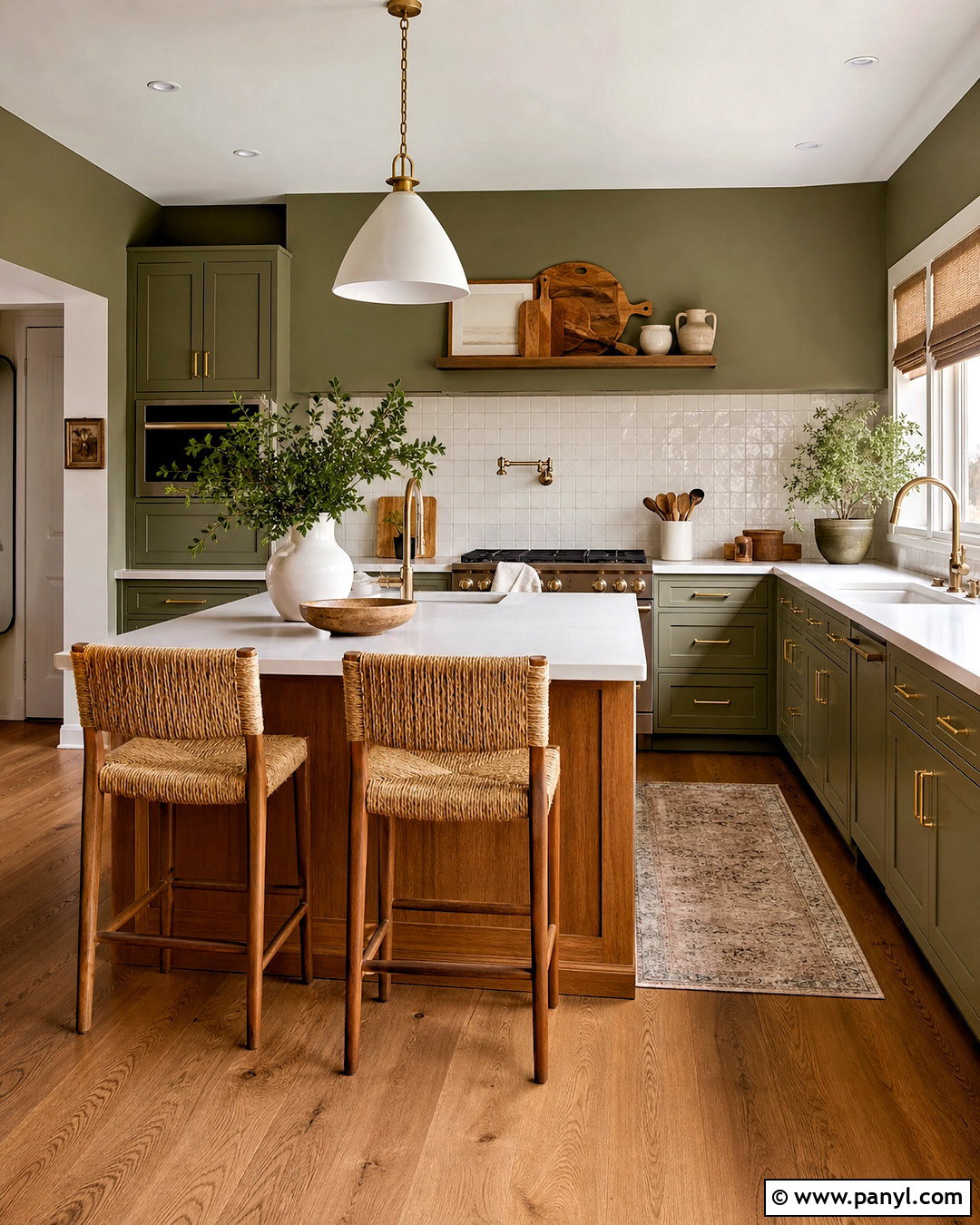 Olive Green Kitchen - 20 green painted rooms
