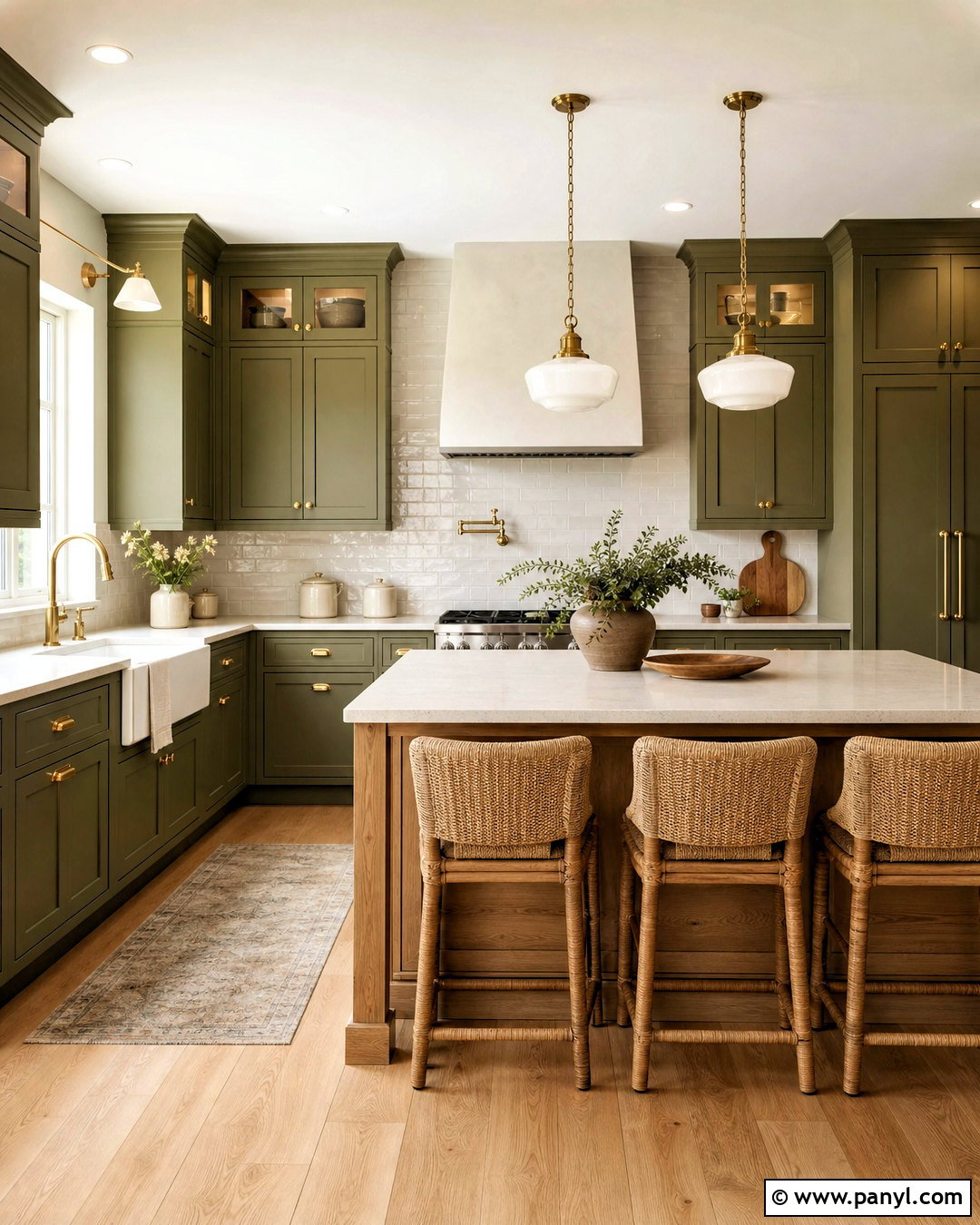 Olive Green Kitchen - 20 green room design ideas