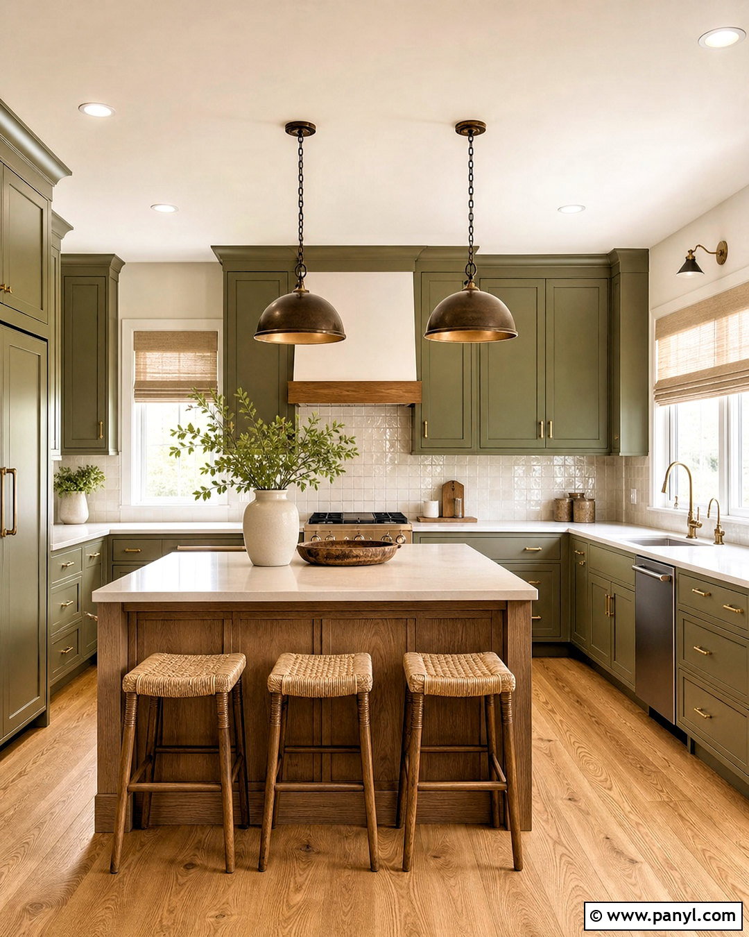 Olive Green Kitchen - 20 trendy kitchen colors