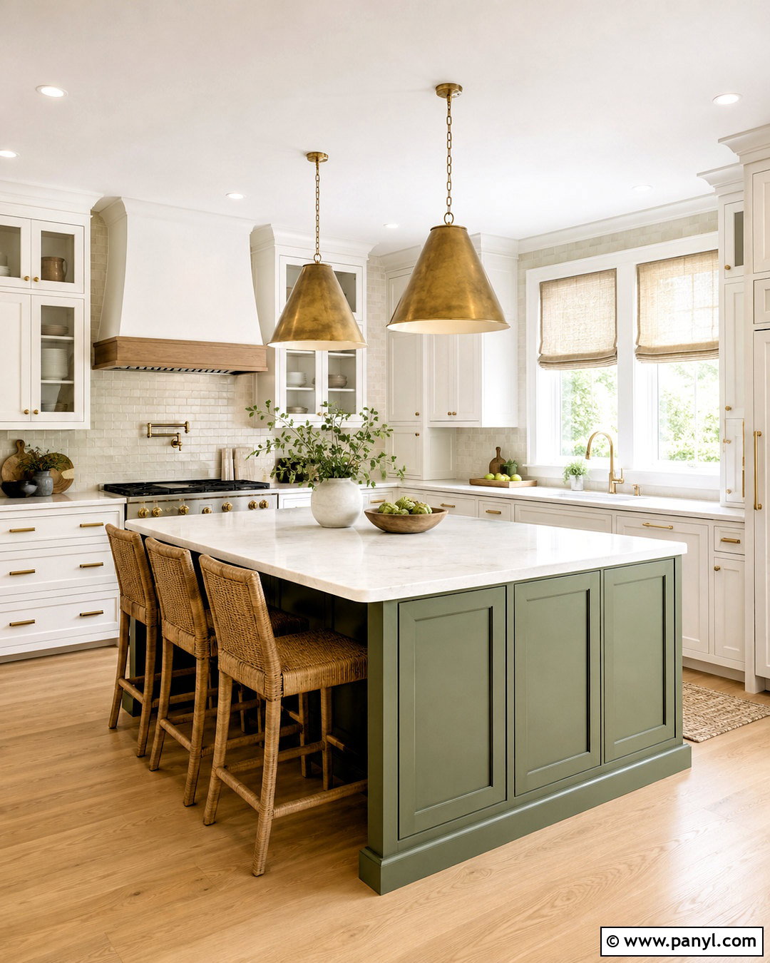 Olive Green Kitchen Island With White Cabinets - 20 olive green and white kitchen ideas