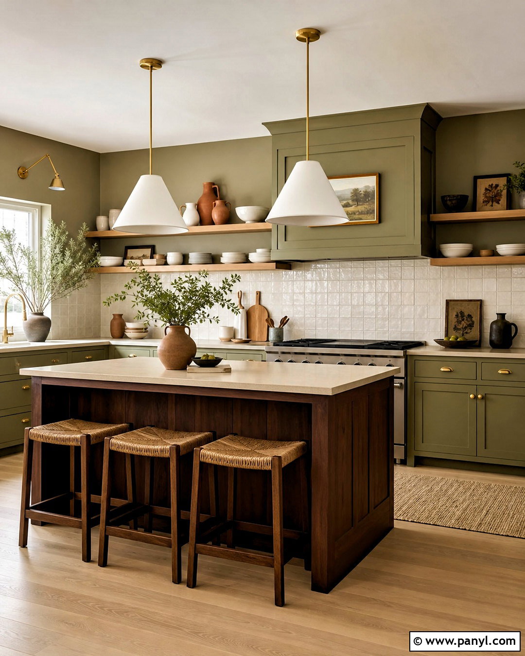 Olive Green Kitchen Wall - 20 green wall interior design ideas