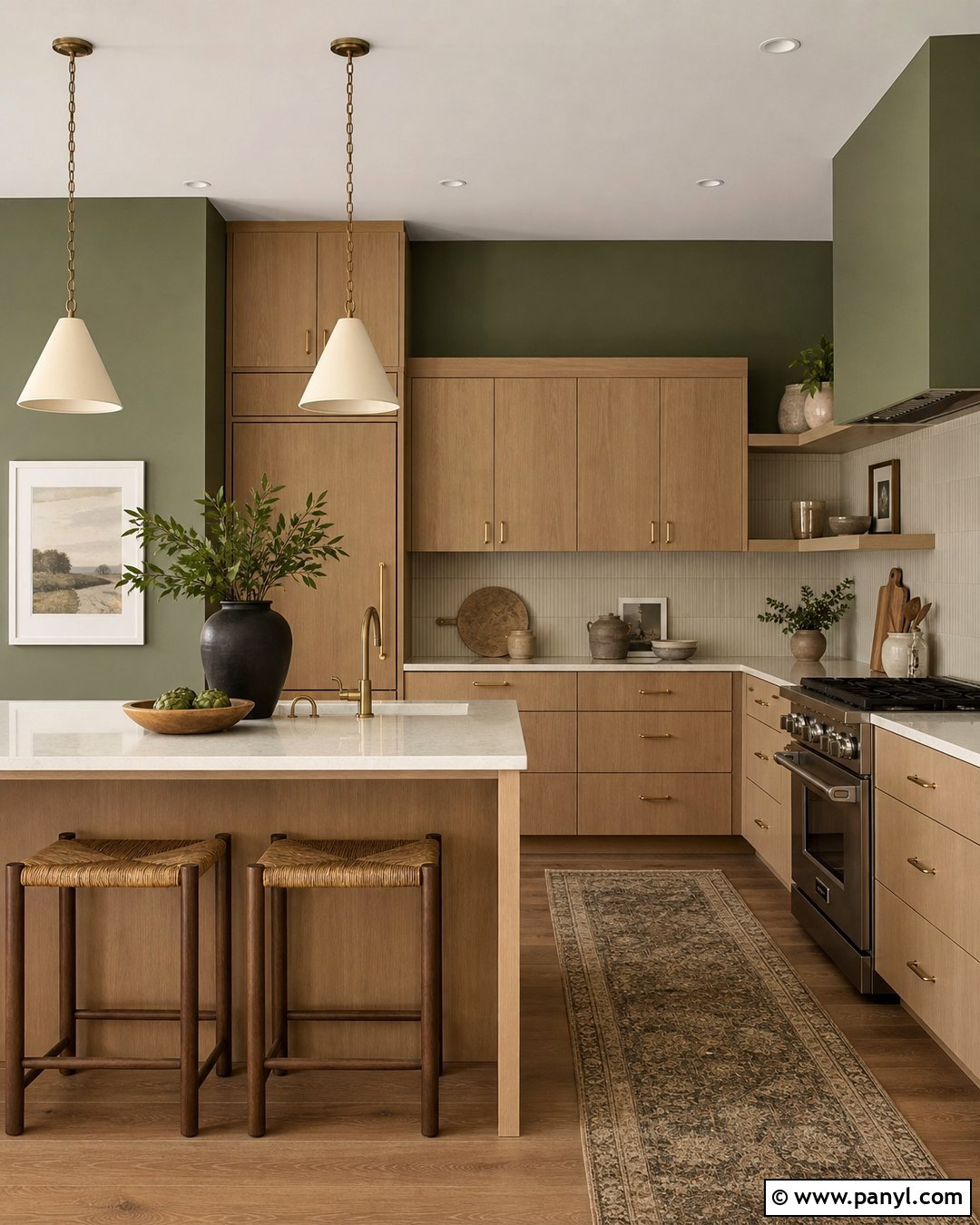 Olive Green Kitchen Wall - 35 green wall interior ideas