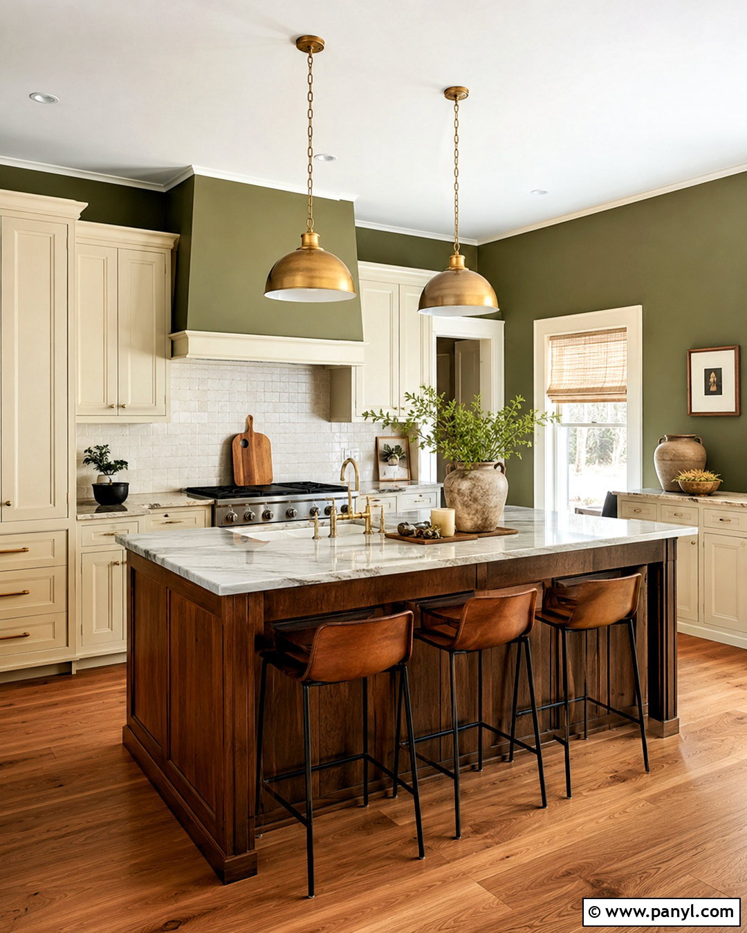 Olive Green Kitchen Walls - 35 white kitchen cabinets wall color ideas