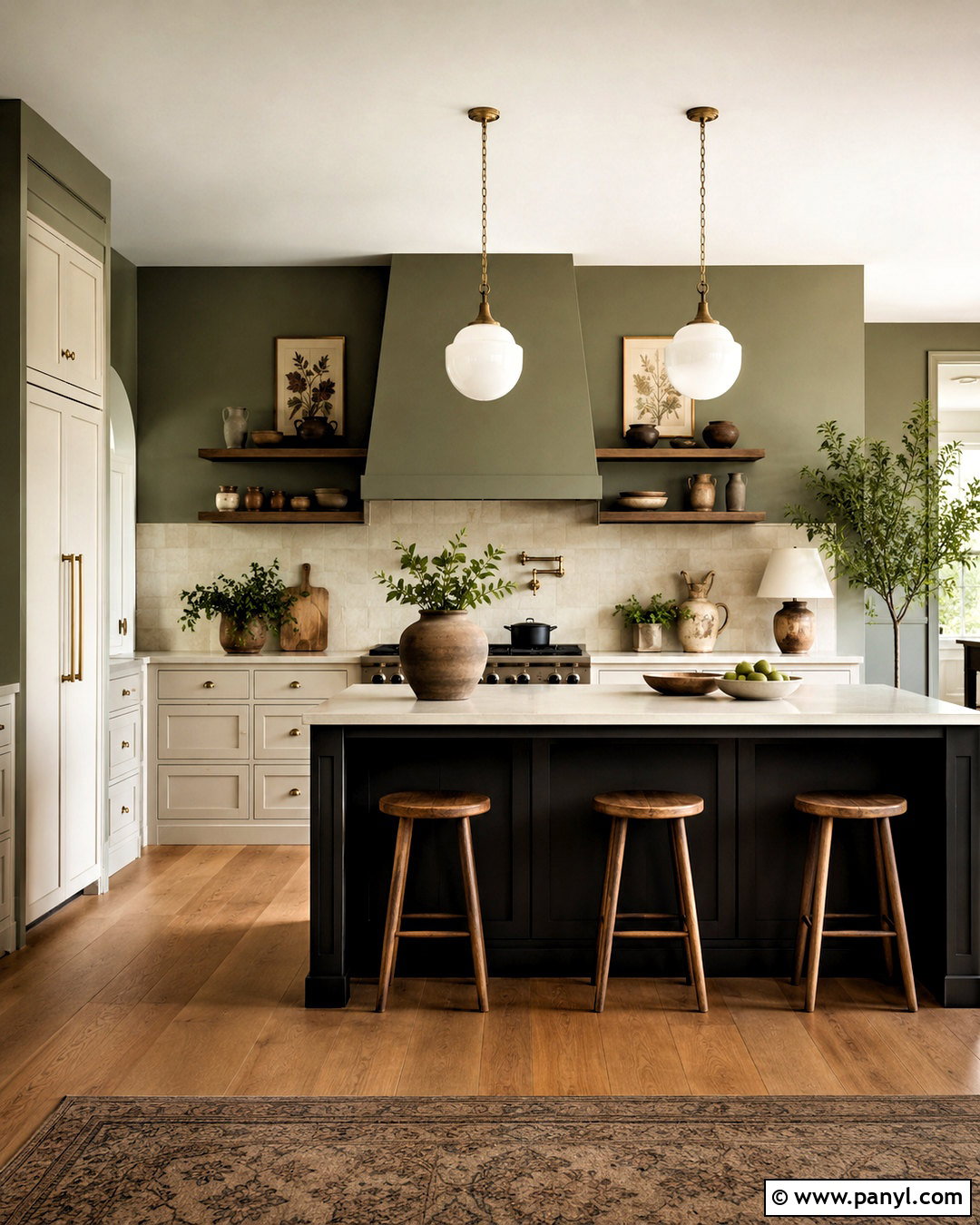 Olive Green Kitchen Walls - 40 Kitchen Wall Colors With White Cabinets