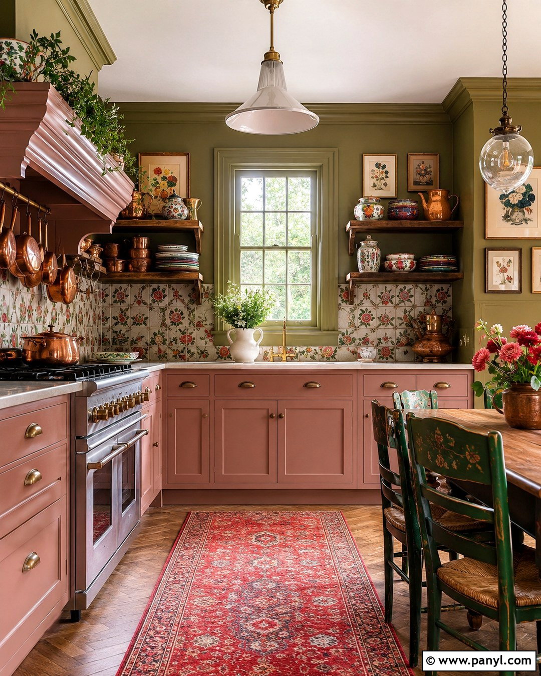 Olive Green Kitchen Walls - 20 Maximalist Wall Color Ideas