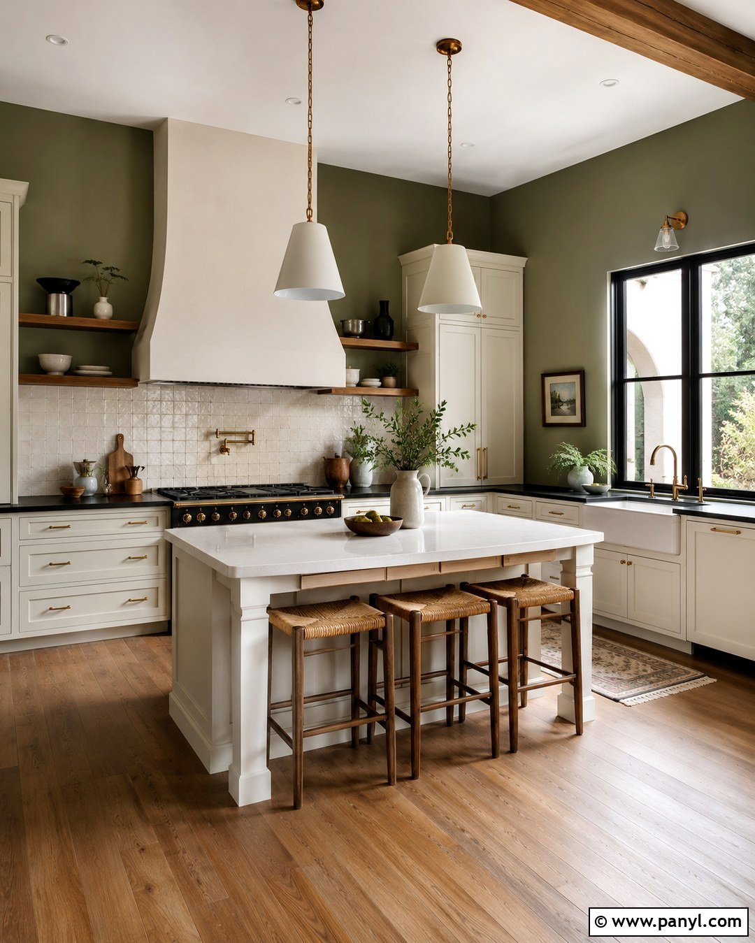 Olive Green Kitchen Walls - 20 Wall Color For Black And White Kitchen Ideas