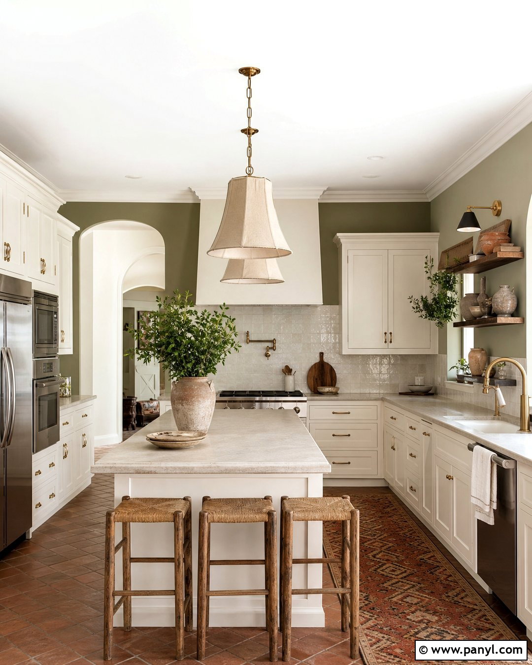 Olive Green Kitchen Walls - 30 White Kitchen Wall Color Ideas