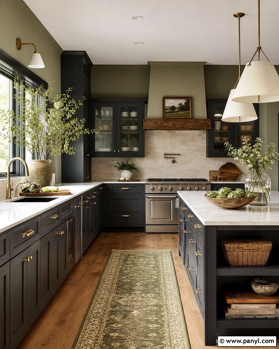 Olive Green Kitchen Walls - 35 Kitchen Wall Colors With Grey Cabinets