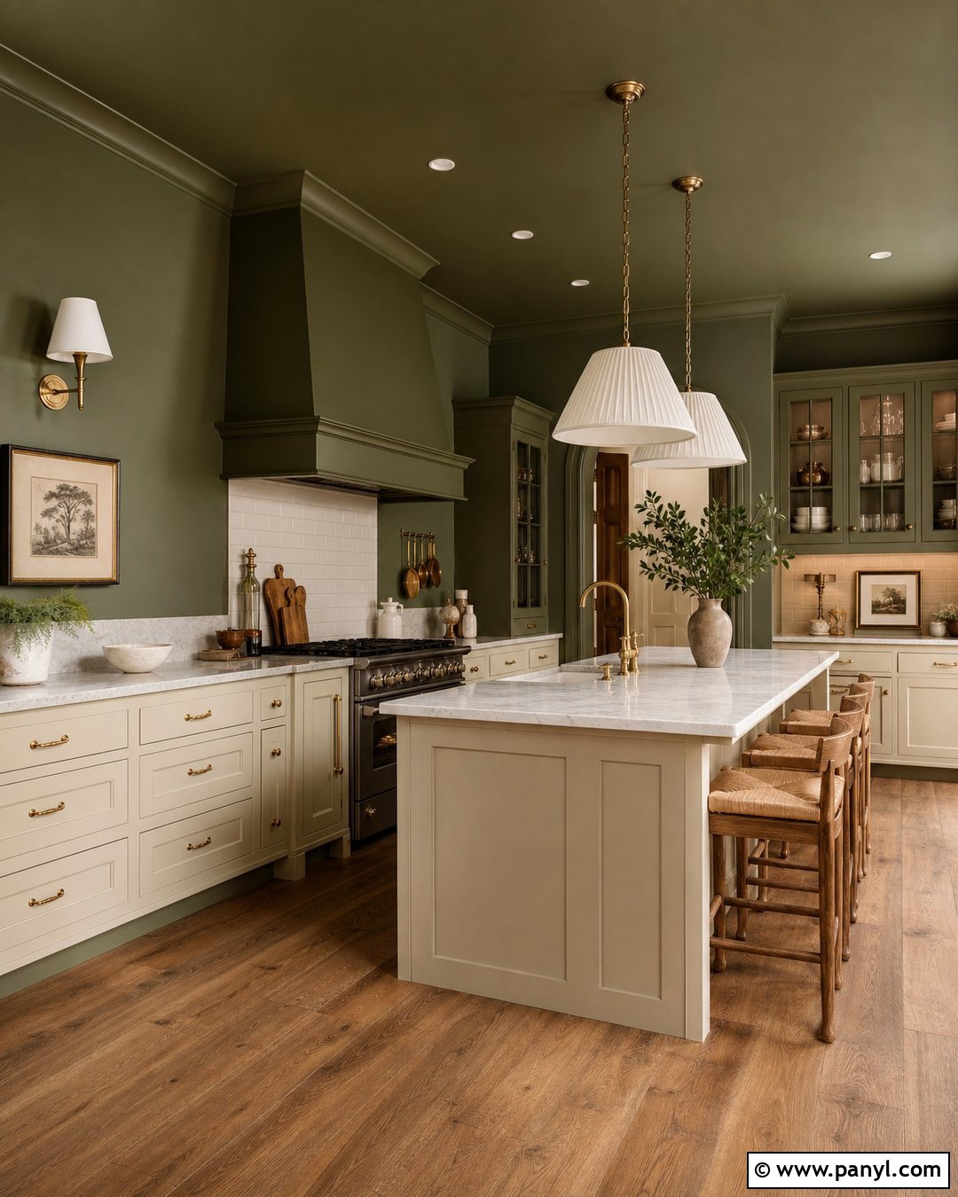 Olive Green Kitchen Walls And Ceiling - 35 Olive Green Kitchen Walls